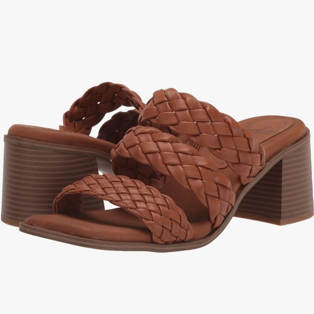 Zodiac Lilah Heeled slip on sandal brown Size 9 Braided *